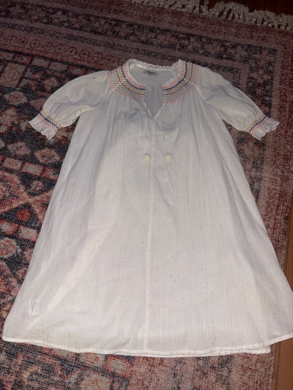 Madewell Rainbow Smocked Trapeze Dress size XXS